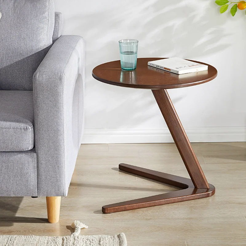 

Solid wood Scandinavian simple small coffee table sofa movable household table living room small round tab