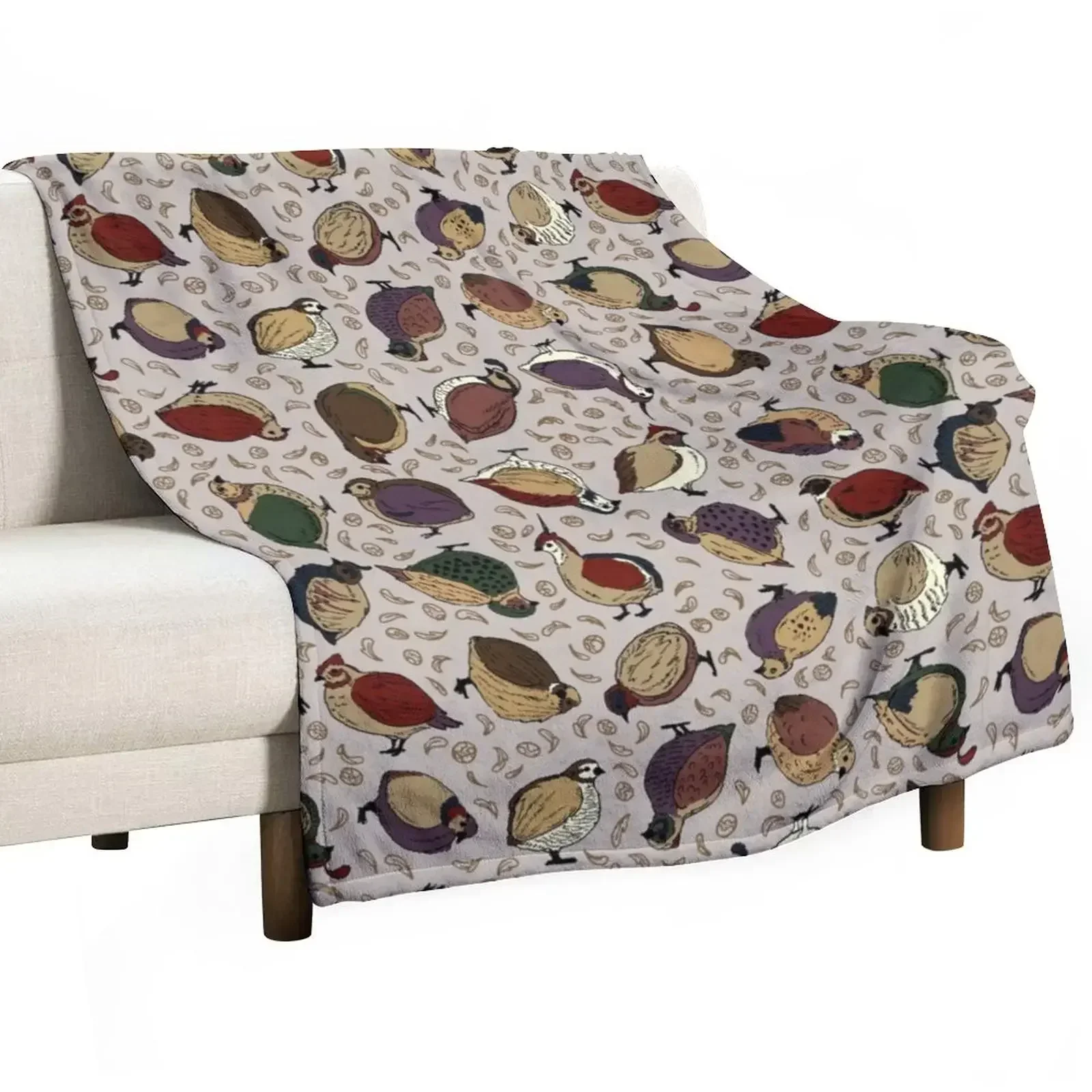 Rustic Quail (Now With More Quail!) Throw Blanket Soft Kid'S Blankets