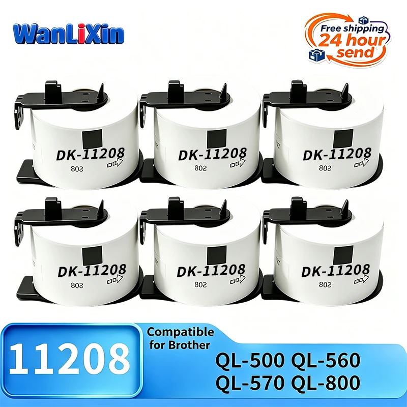 1/3/5 Rolls DK11208 DK-11208 DK 11208 White Thermal Paper 38mm*90m 400pcs for Brother QL-500 QL-560 QL-570 QL-800 Label printer