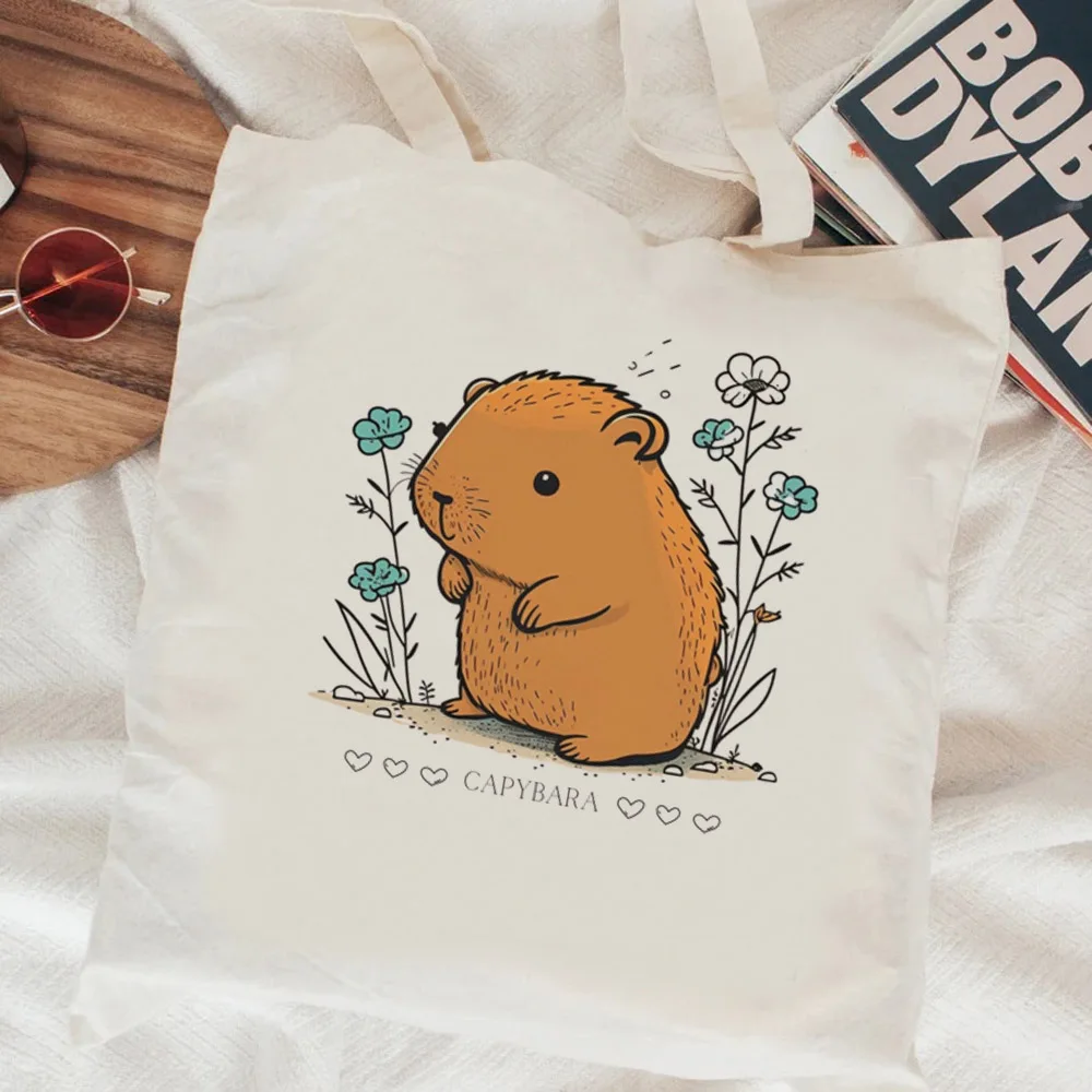 Capibara shopping bag jute bag grocery canvas shopper shopper bag reciclaje sacola foldable string cabas