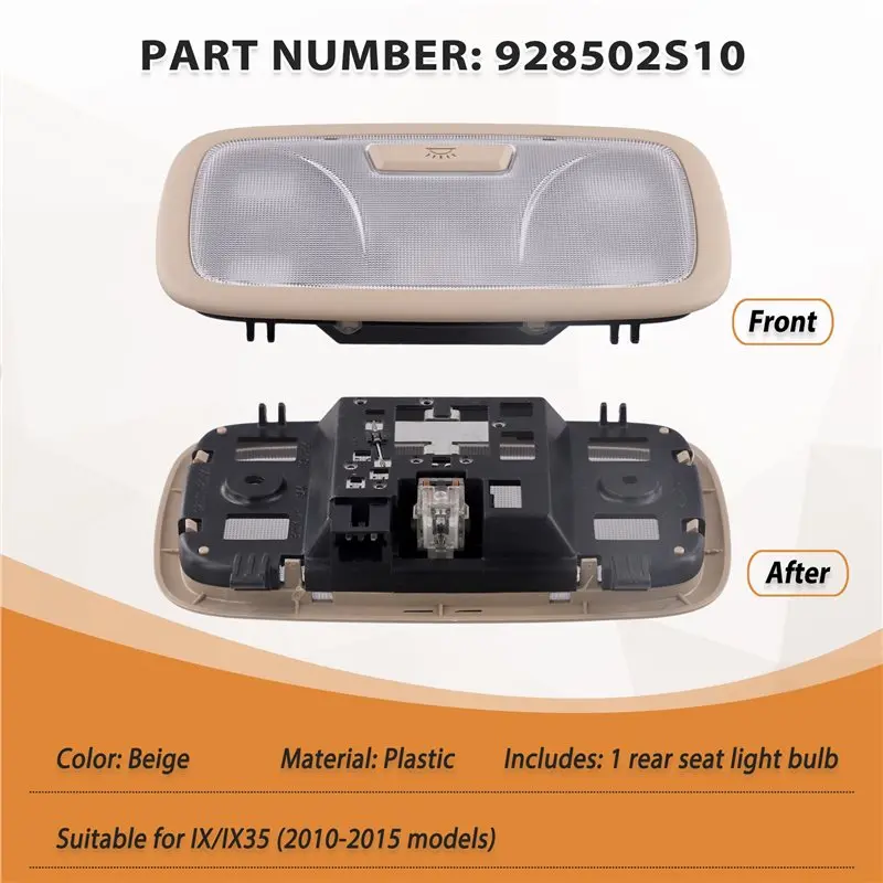 Rear Seat Light Lamp For Tucson IX IX35 2010-2015 928502S100 Lamp Assembly Beige-N31R