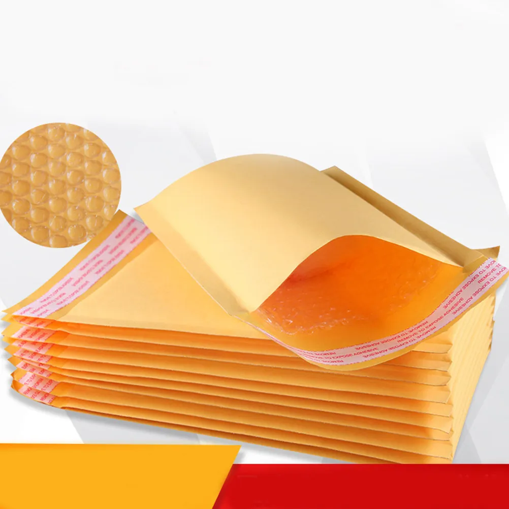 

50 шт. почтовых пакетов из крафт-бумаги с пузырчатой пленкой, конверты с жемчужной пленкой, мягкие пакеты с пузырчатой пленкой, самоклеящиеся, водонепроницаемые, для курьерской доставки и защиты при транспортировке