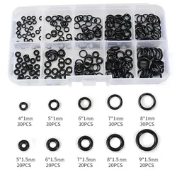 50~250pc O-ring Rubber NBR Seal Assortment Washer Gasket O Ring Kit Repair Faucet Pipe Car Plumbing Pneumatic Accessory Tool Set