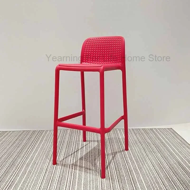 Nordic Minimalist Design Office High Barber Bar Chair Barber Cafe Outdoor Beach Chairs Plastic Sandalye Nordic Furniture