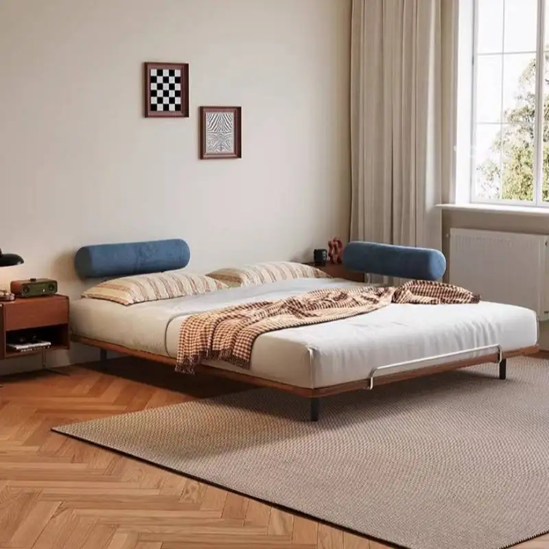 Support Lumbar Double Bed Frames Accessories Set Wood Solid Style Bed Frames Storage Sets Modern Cama Box Casal Furniture Home