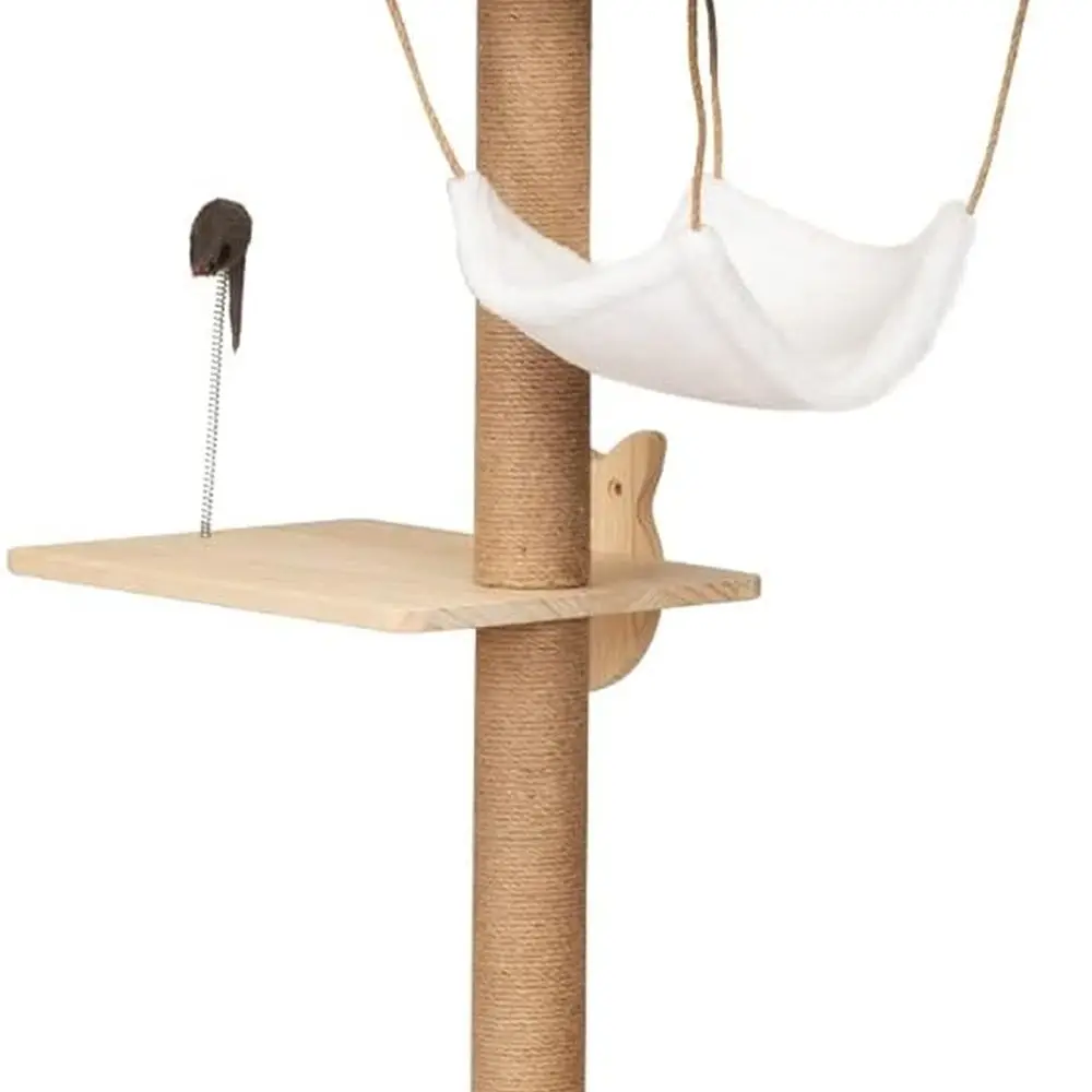 6-Piece Wall-Mounted Cat Climbing Set with Tree, Floating Shelves, and Scratching Posts - Indoor Activity Center