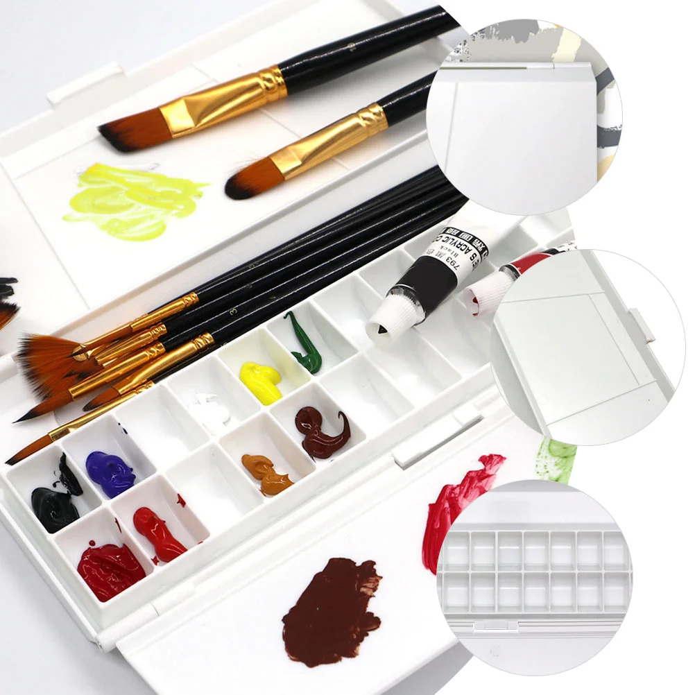 Painting Color Tray Painting Art Craft Plate Watercolor Pigment Box Plastic Paint Box Empty Watercolor Pans Tray Of Watercolors