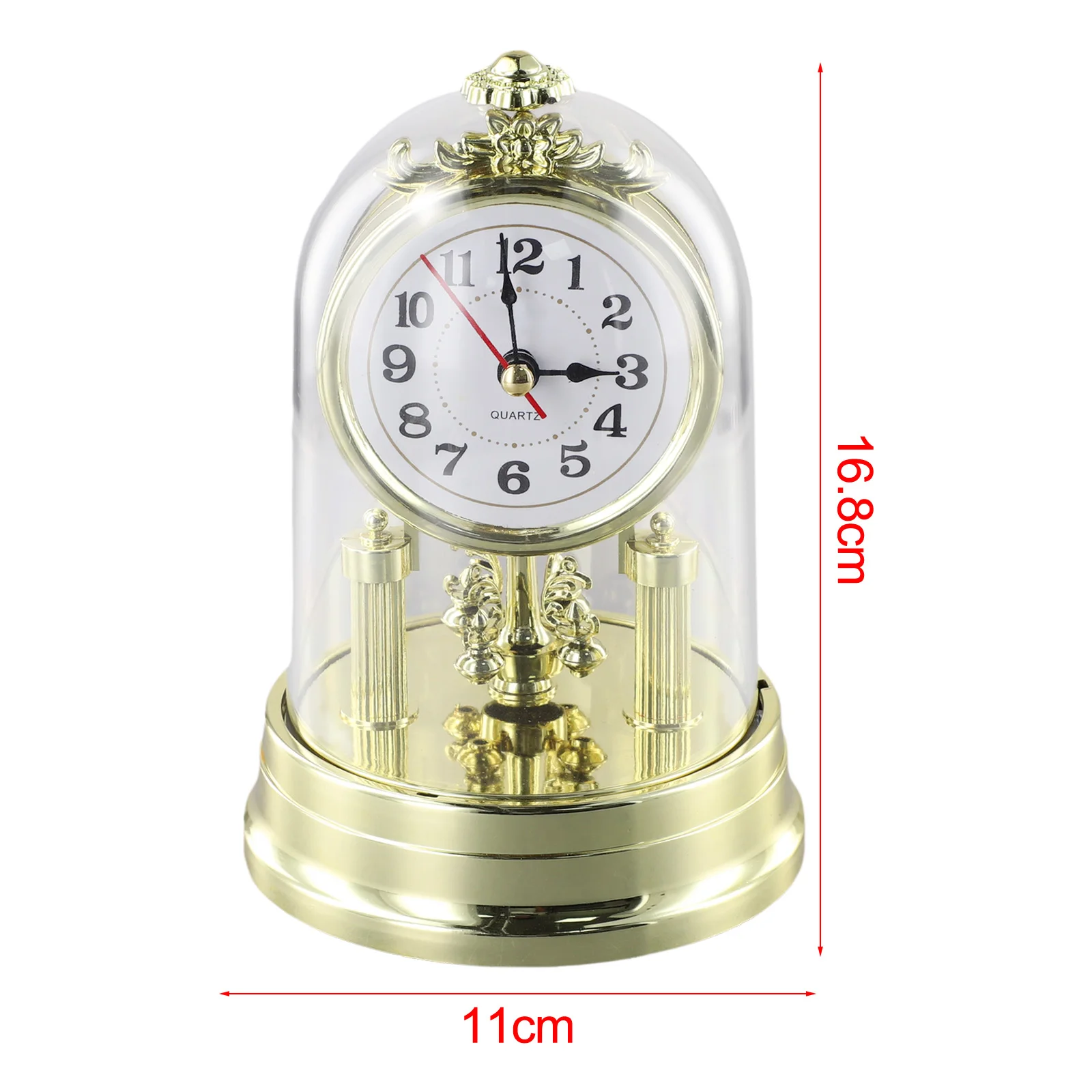 

Beautiful Revolving Synthetic Crystals Antique Clock European Style Table Clock Gold silver Pendulum Classic Clock