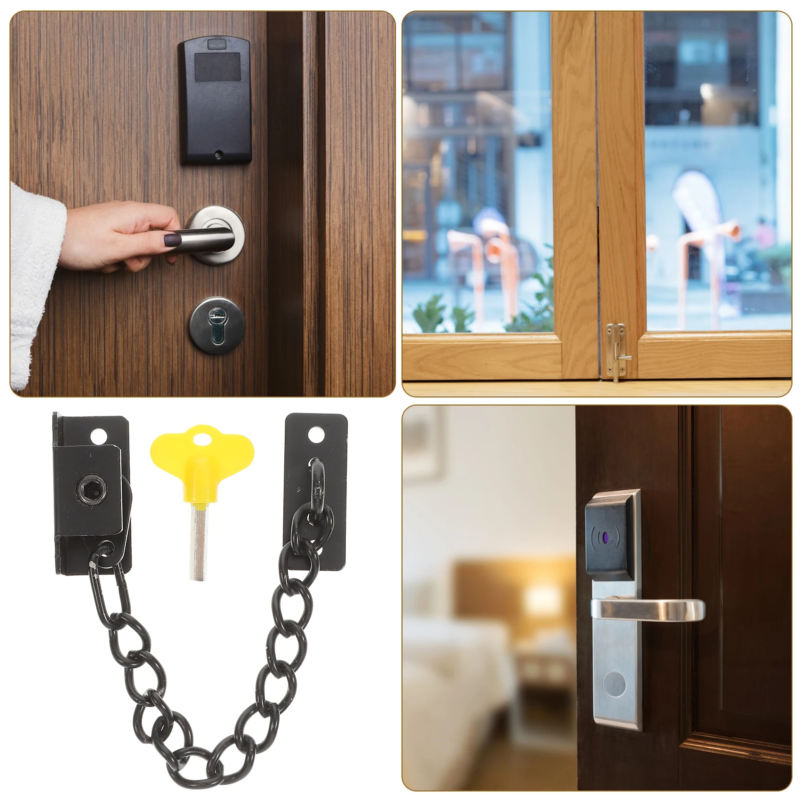 

Stainless Steel Door Chain Indoor Security Chain For Door Safety Window Lock Security Lock Hotel Apartment Bedroom Use Durable