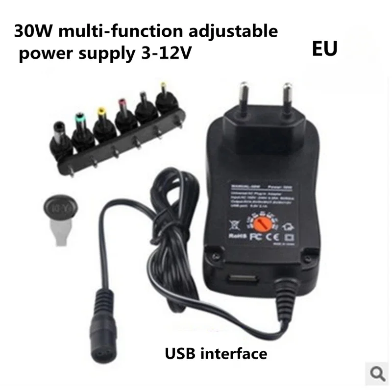 30W Multi Functional Charger With 6 Bends, European Adjustable Power Adapter, Monitoring Multi Functional Power Charger