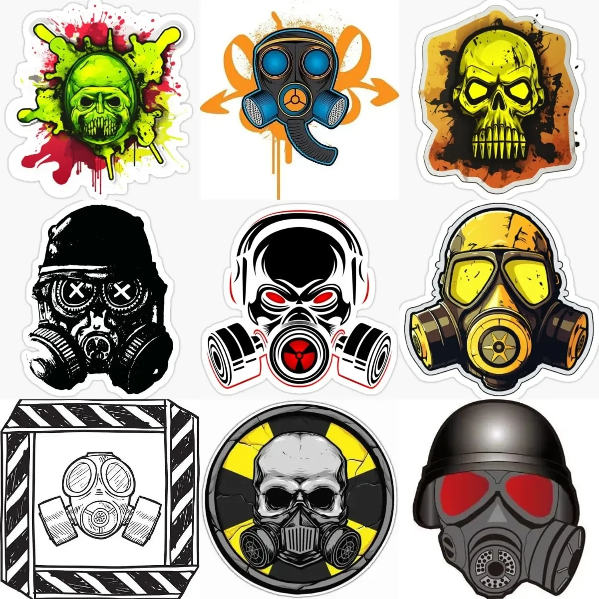 

Gas Mask Skull Radiation Virus PVC Personalized Stickers Accessories for Decorate Car Truck Bicycle Wall Van Table Off-road