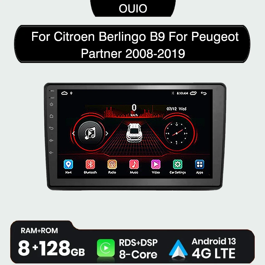 

Android 13 radio For Citroen Berlingo 2 B9 Peugeot Partner 2008-2018 Car stereo Multimedia Video Player carplay Auto GPS Navi