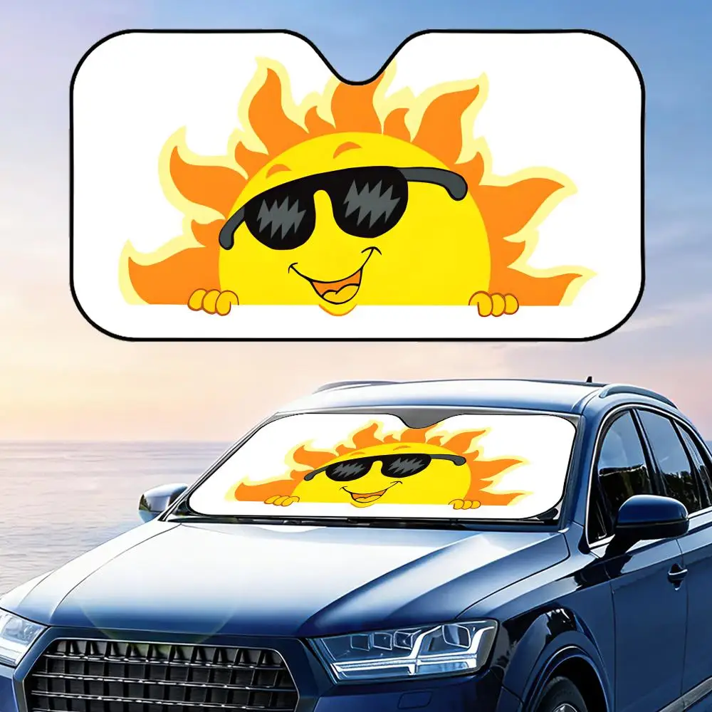

Cute Lurking Sun Sun Visor Reusable Aluminum Foil Windshield UV Protection Heat Insulation Cover Foldable Sun Visor Shade