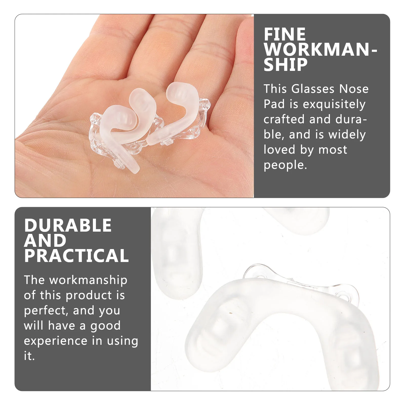 

3Pcs Exquisite Silicone Nose Pads Transparent AntiSlip Eyeglass Nose Supports Glasses Accessories