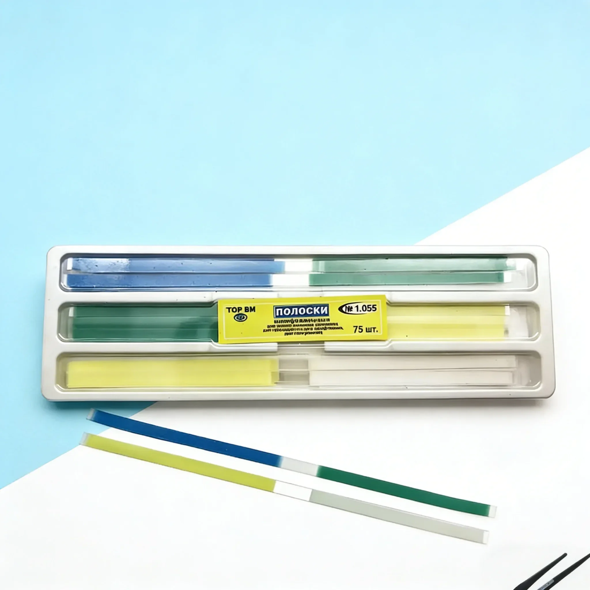 75Pcs Dental Polyester Polishing Stick Strip Single Side 4mm Width Teeth Whitening Polystrips for Dentist Professional Use