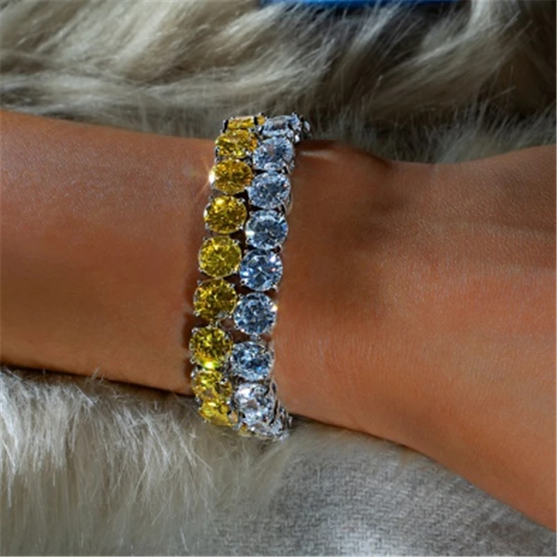 High quality 8mm CZ Tennis Chain Iced Out Zircon Bracelet Hiphop Link Fashion Punk Choker Chain Bling Bling Charms Jewelry new