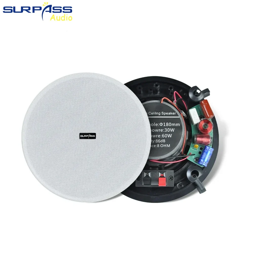 Frameless Narrow Edge Shell PA System Speaker 5.25inch Coxial Ceiling Speaker Passive Speaker For Home Background Music System