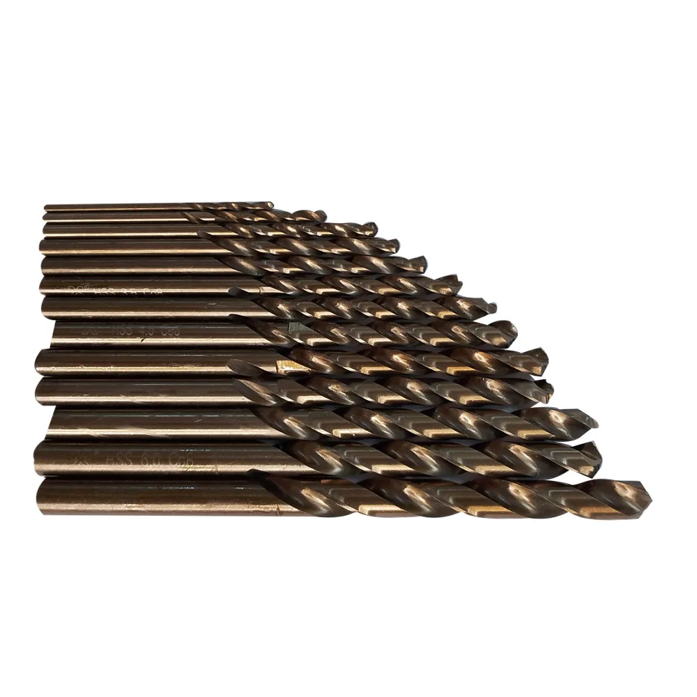 Metric M42 8% Twist Titanium Nitride Cobalt Drill Bits Set for Stainless Steel and Hard Metal (1.5mm-6.5mm/13pcs)