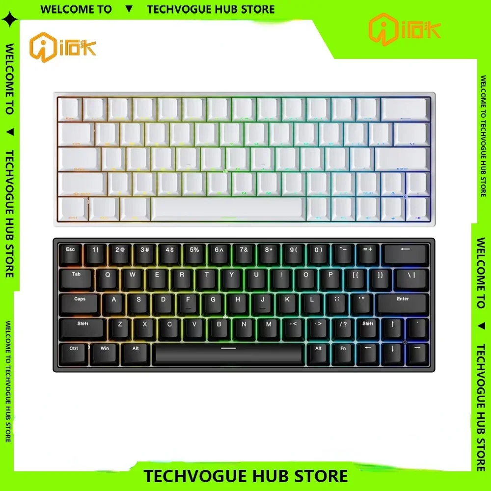 Irok ND63 Pro Magnetic Switch Mechanical Keyboards Gaming Hot Swap RGB Gamer Keyboard Wired PC Gift For Customized Gaming Office