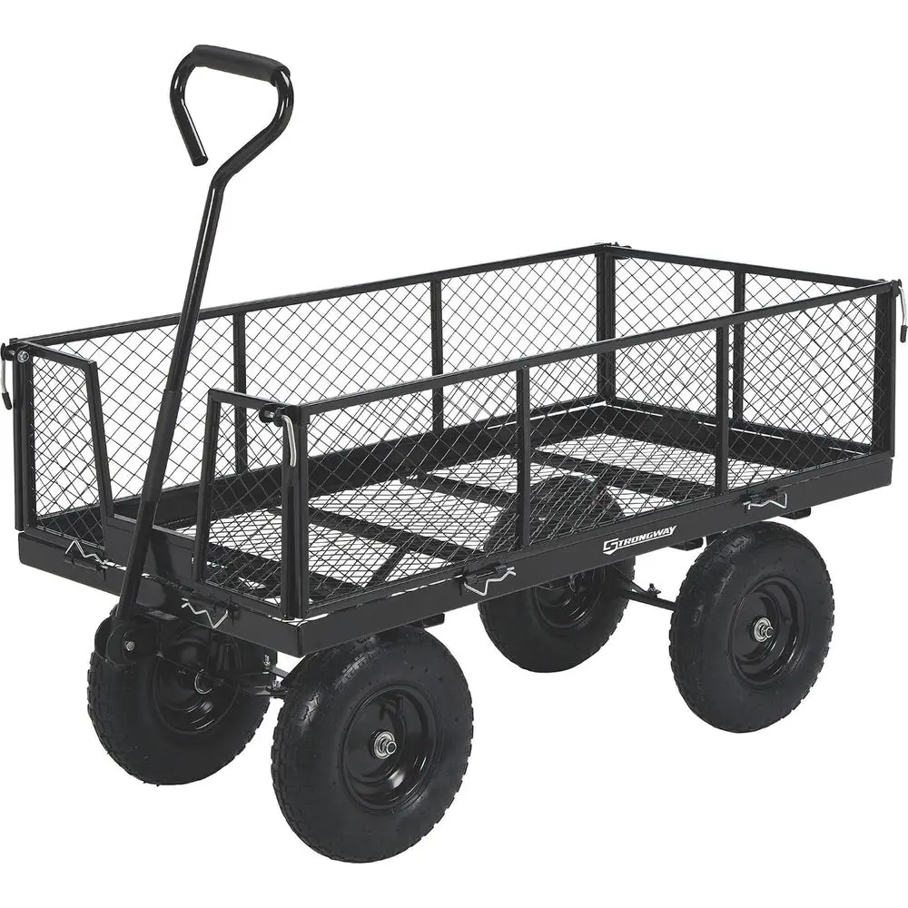 Steel Jumbo Garden Wagon with Removable Sides, 1400-Lb. acity | 50in.L x 24.1in.W x 26.75in.H, 13in. pneumatic tires, Easy loadi