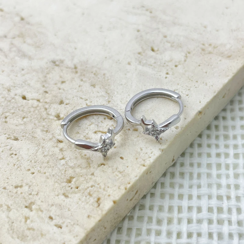 925 Sterling Silver Star Shaped Earrings for Women New Style Fashionable Unique Small Scale Design Luxury Ear Jewelry