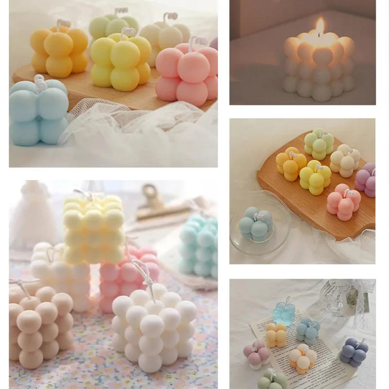 6/15 Cavities Mini 3D Cube Baking Mousse Cake Mold Dessert Molds DIY Candle Plaster Silicone Mould Handmade Soap Making Supplies