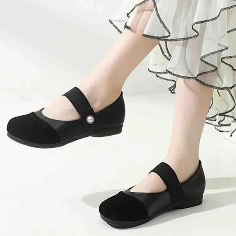 

2025 г., женские туфли на плоской подошве высокого качества из воловьей кожи с цветными блоками, удобные туфли на плоской подошве с низким берцем и мягкой подошвой большого размера, Tide