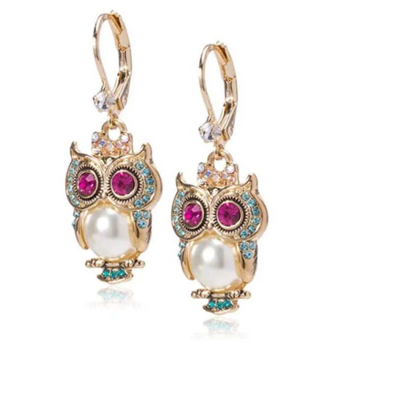 Fashion Simple Zircon Earrings For Women Retro Luxury Skull Head Fower Owl Butterfly Heart Ear Buckle Gothic Jewelry Accessories