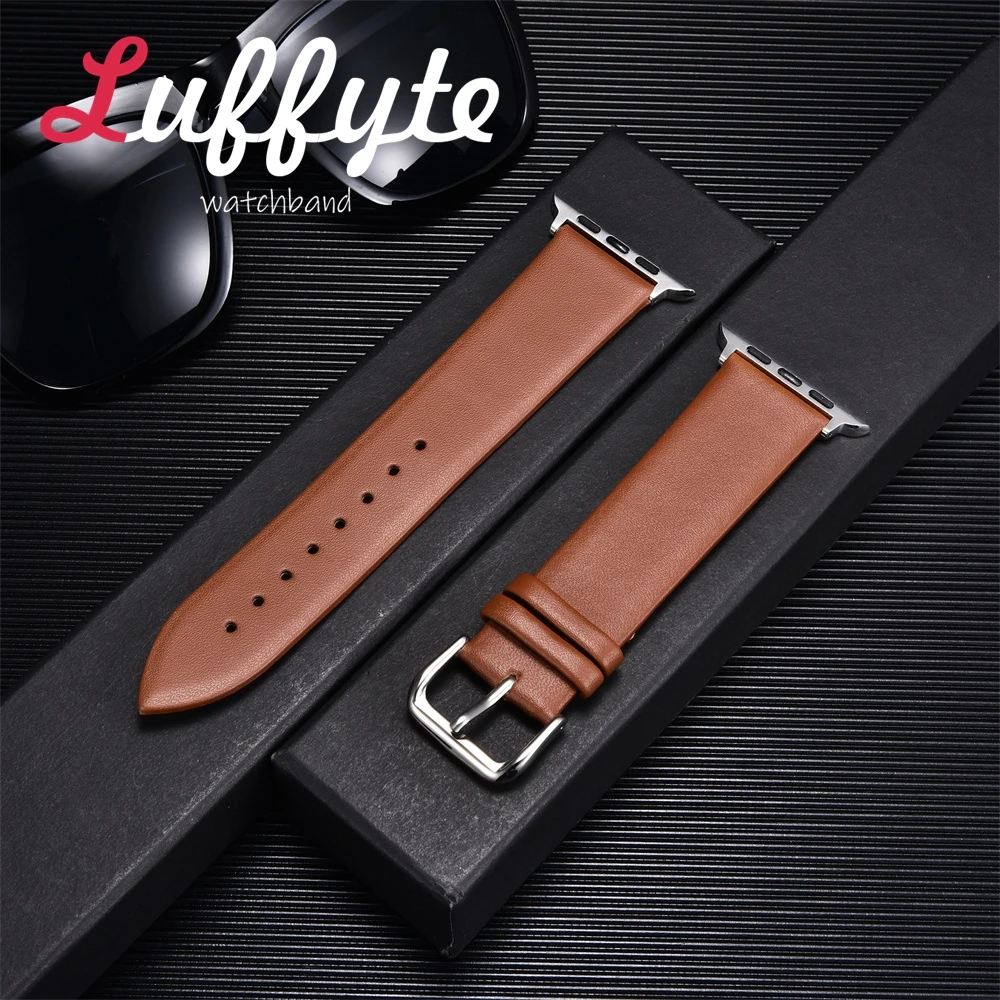 Ultra Thin PU Leather Watch Strap For Apple Watch 1-11 Ultra SE 3 2 1 Smartwatch Band For IWatch 38/40/41/42/44/45/46/49MM