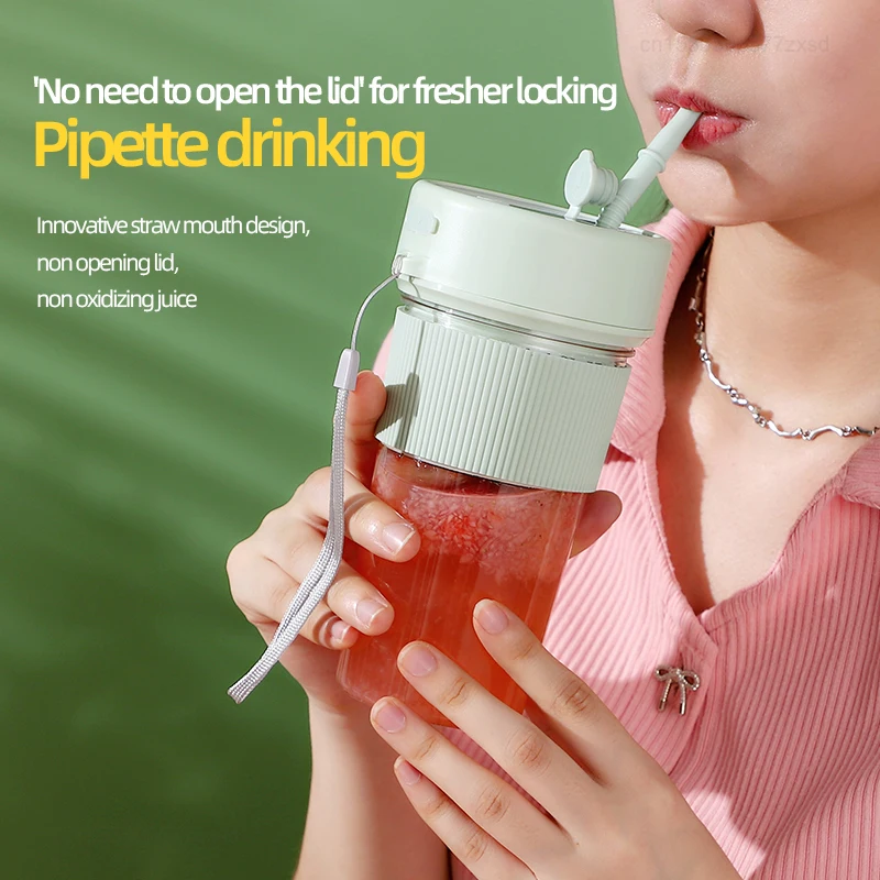 Youpin Mini Portable Blender Electric Fruit Juicer Mixer 350ML Blender Type-C Rechargeable Wireless Electric Juice Maker Machine