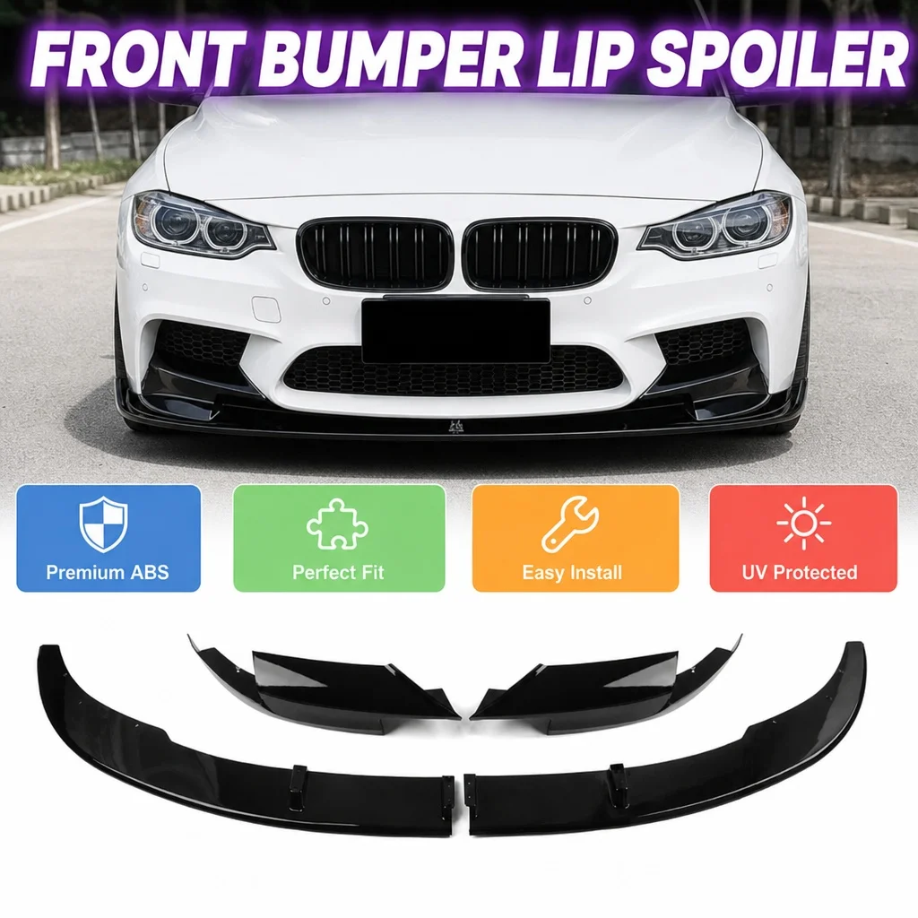 Kit de spoiler avant 4 pièces style M5, résistant aux rayures, couvre-pare-chocs aérodynamique pour BMW Série 5 F10 F11 2010-2016, ABS durable, montage direct, installation facile