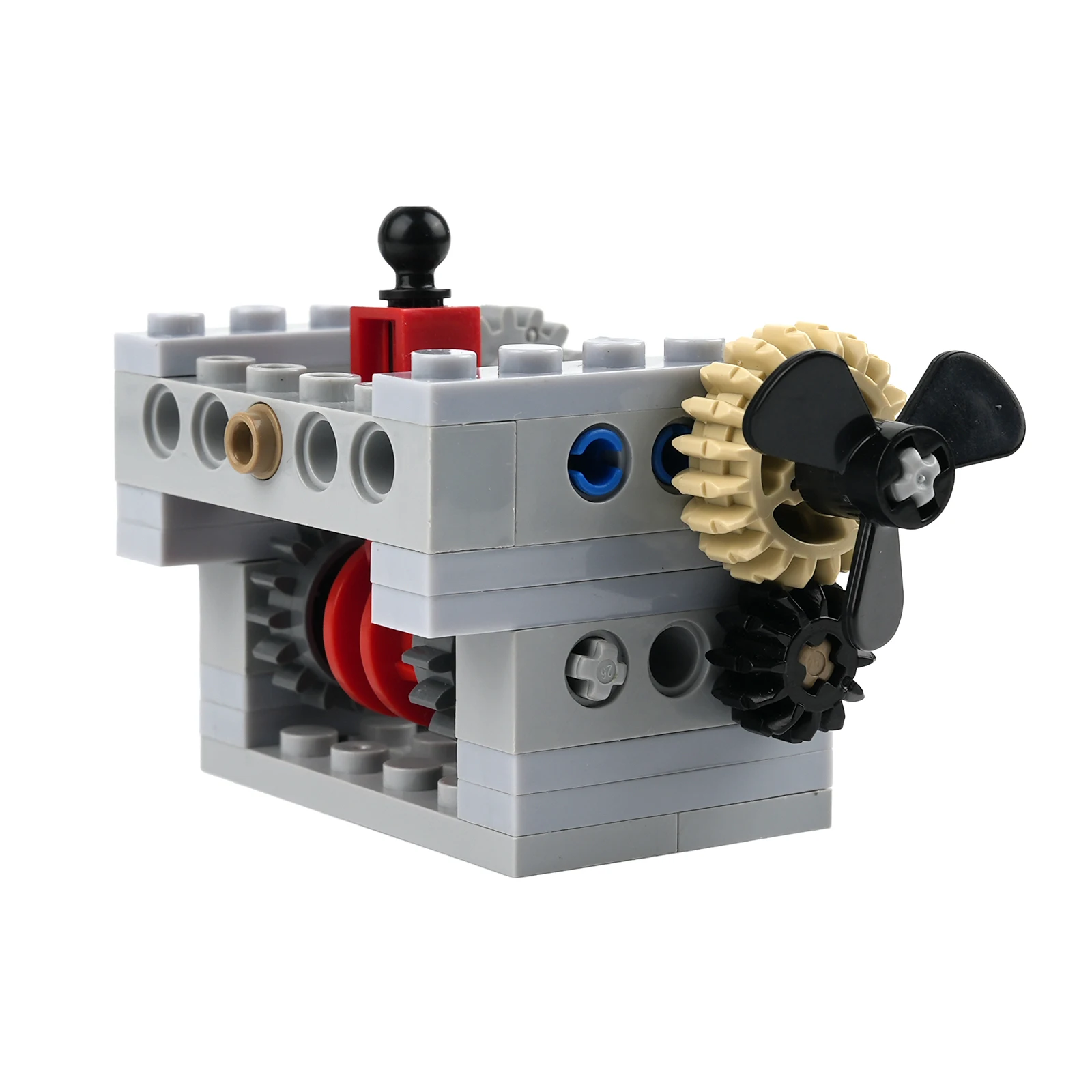 MOC 2 속도 기어 박스 빌딩 블록 기술 부품 조립 모델 STEM 교육 장난감 역학 변속기