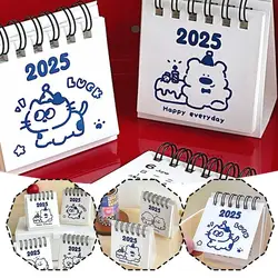 Mini calendrier de bureau original, mignon, ours, chien, ornements d'animaux, petit chat simple, H1C7, nouveau, 2025