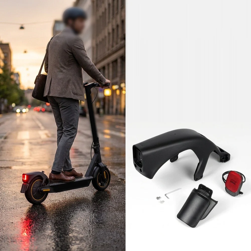 Hinterradabdeckung mit Rücklicht für Ninebot Segway Max G3 Roller ABS-Schmutzschutz