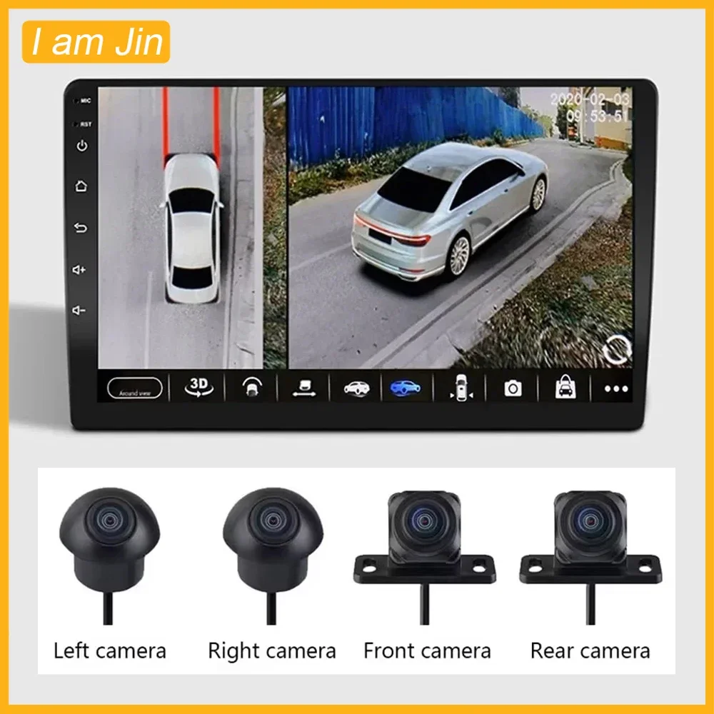 360 Cameras for Car Panoramic Camera 1080P AHD Front /Rear /Left /Right Rear View Cameras System for Android Auto Radio System