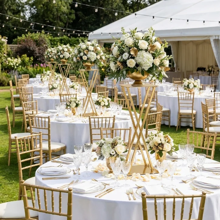 5/10Pcs Gold Metal Flower Stand 31 Inch Tall, Wedding Table Centerpieces Metal Flower Vase Rack for Banquet Reception Party Even