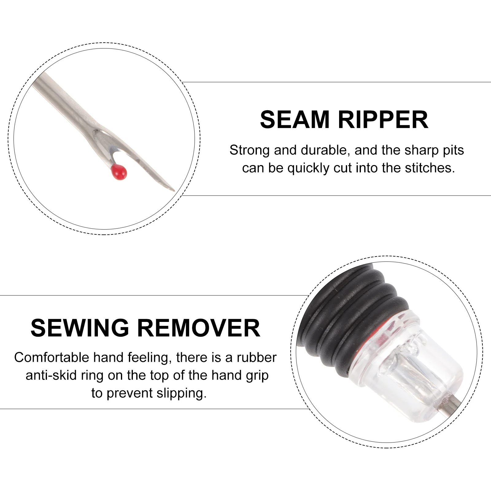 

1pc Seam Ripper With Light Lightweight Design Rubber Anti-Slip Grip For Quick Stitch Unpicking In Dark Thread Cutter Kit