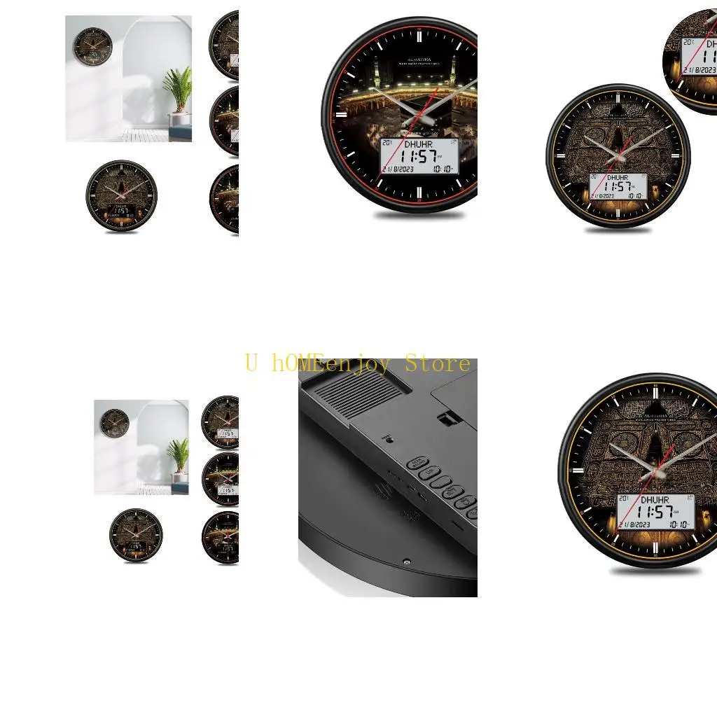 B0KF Modern Wall Clock Battery Operated 13inch Large Screen Round Clock with Roman Numerals Display for Bedroom Office
