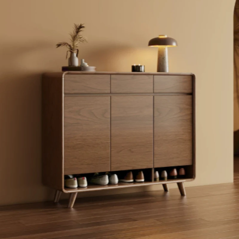 

Bedroom Storage Shoe Cabinet Storage Wooden Entrance Organizers Entryway Shoe Cabinet Display Walnut Modern Home Furniture