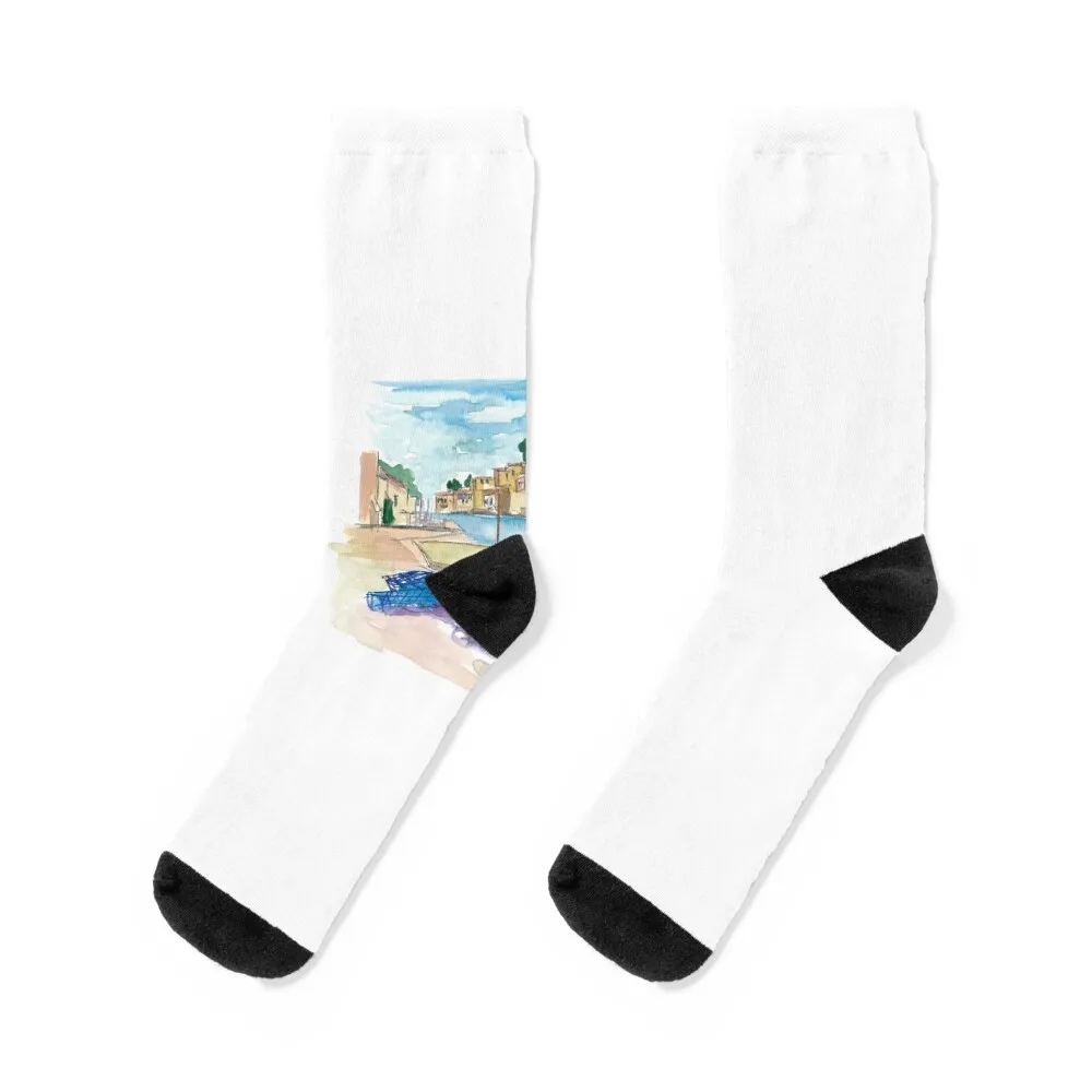 

Mallorca Baleares Harbour Scene Socks golf hockey new year Women's Socks Men's
