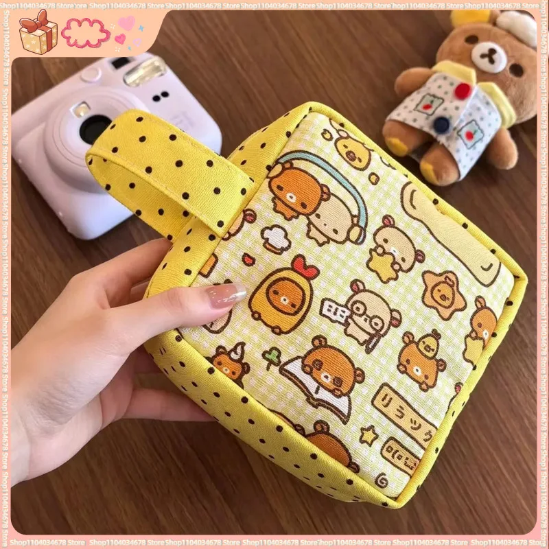 

Rilakkuma Cute Cartoon Cosmetic Bag Japanese Ins Style Large Capacity Portable Pencil Case Coin Purse Storage Bag Hot Selling