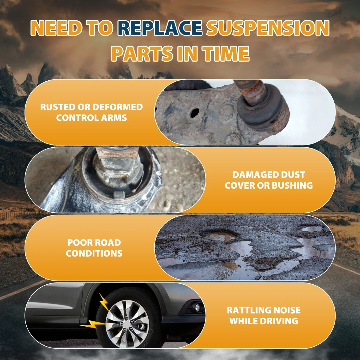 10pcs Front Control Arm With Ball Joint Sway Bar Inner Outer Tie Rod For Acura RDX 2007 2008 2009 2010 2011 2012