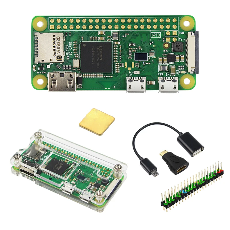 Raspberry Pi Zero W 1GHz BCM2835 CPU 512M RAM WiFi Bluetooth-compatible Optional Heatsink Case Screen Camera Power Supply