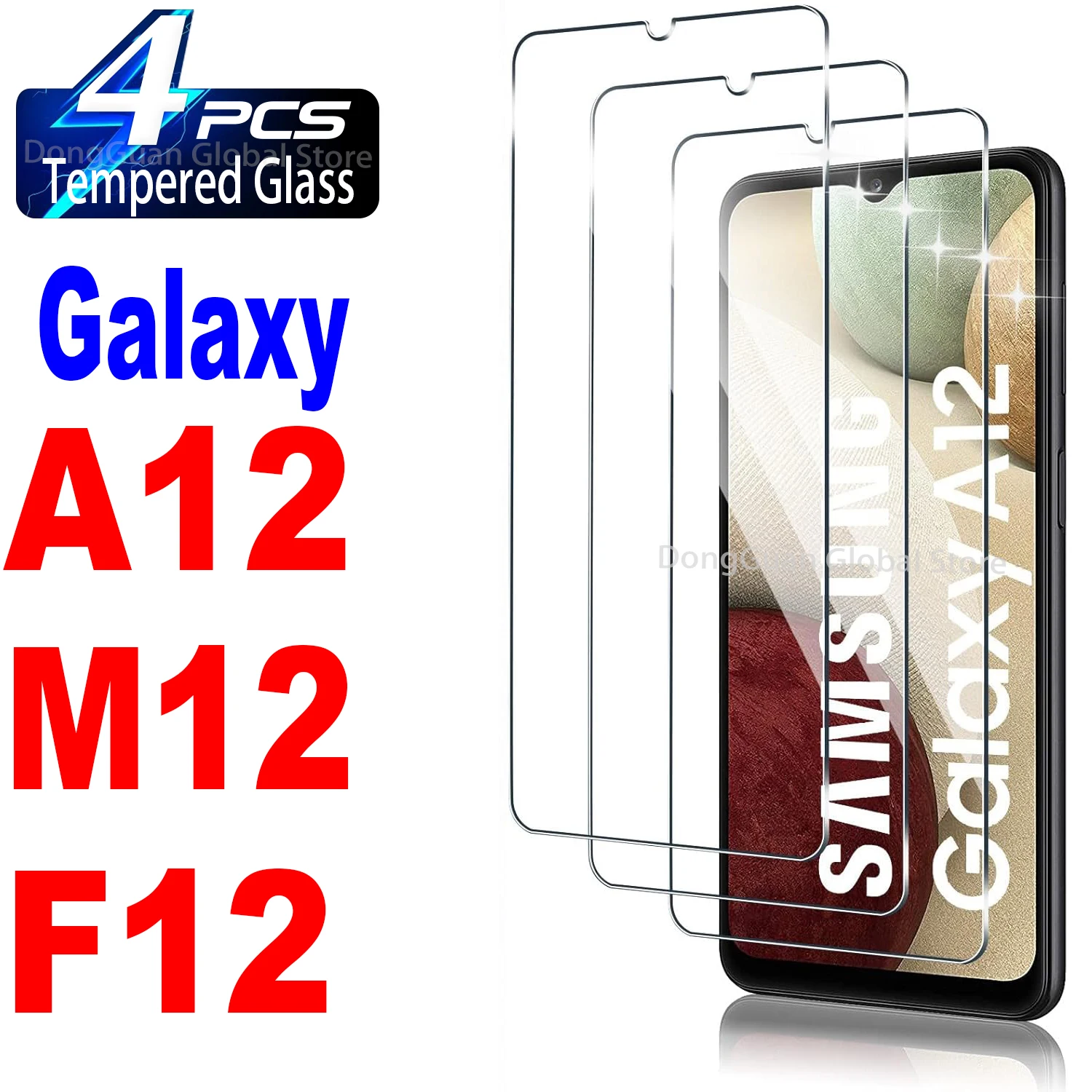 

6.5" Tempered Glass For Samsung Galaxy A12 / M12 / A12 Nacho / F12 Screen Protector Glass Film