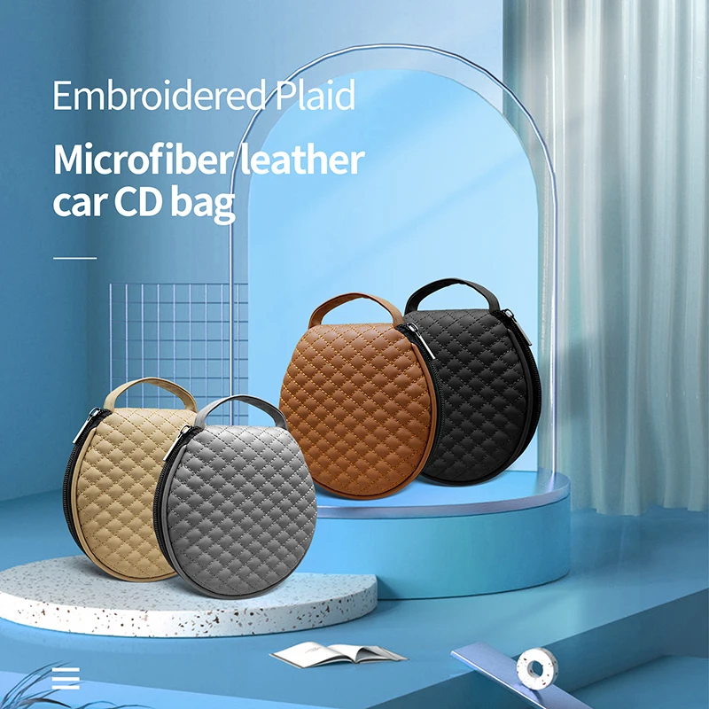 Durable And Lightweight Portable Sheepskin CD Storage Bag For Car Use Secure Zipper Closure CD Storage And Organizing Bag