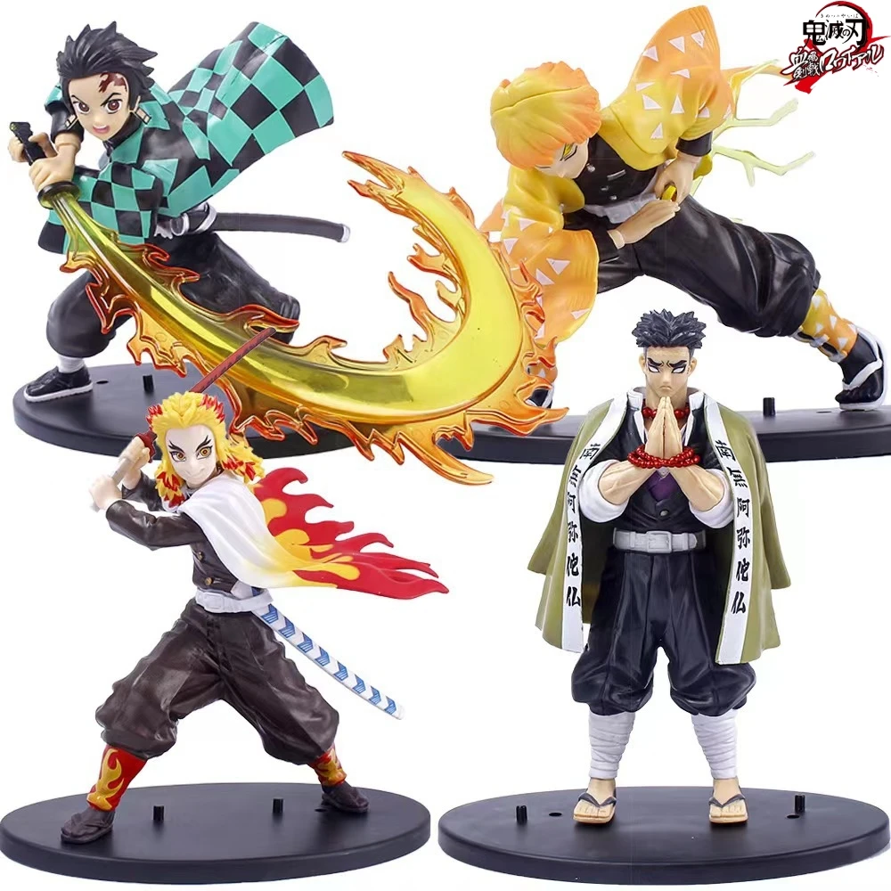 Ghost Slayer Figure Fighting My Wife Shanyi Pillar Of Flame Vulcan Tanjiro Anime Peripherals Ornament Case Decoration Model Toy