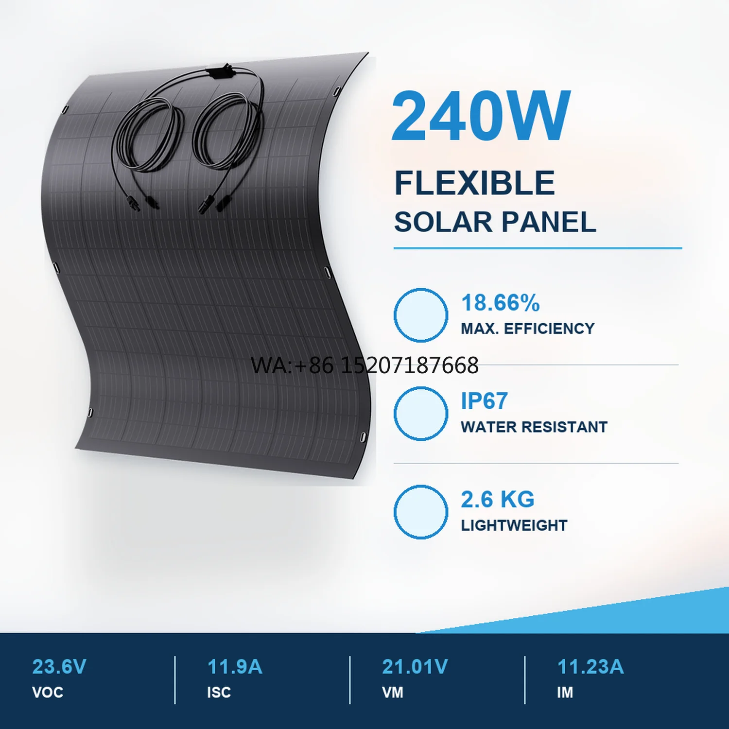 120W 240W Solar Films Flexible Lightweight for Marine Caravan Custom Made for Clean Energy Projects for Balcony Solar System