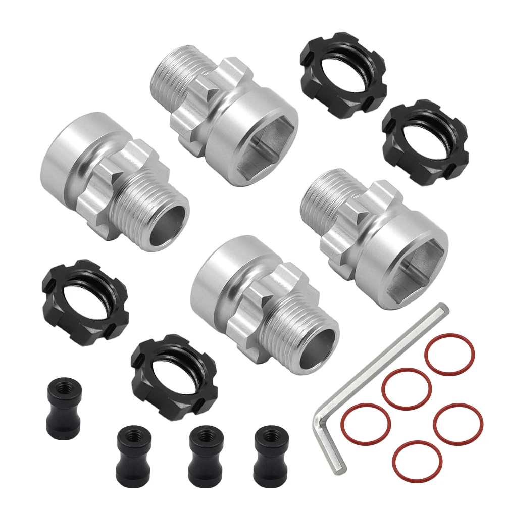 Metal 12mm to 17mm Splined Wheel Hex Hub Adapter for Traxxas 1/10 Slash 2WD 4X4 Rustler Stampede 2WD 4X4 RC Car Upgrade Parts