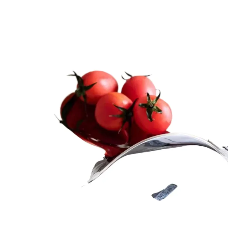 موجات من الفولاذ المقاوم للصدأ، غرفة نموذجية لمكتب مبيعات أطباق الفاكهة، ديكور ناعم لطاولة القهوة في غرفة المعيشة، لوحة منحنية لدرجة التخزين