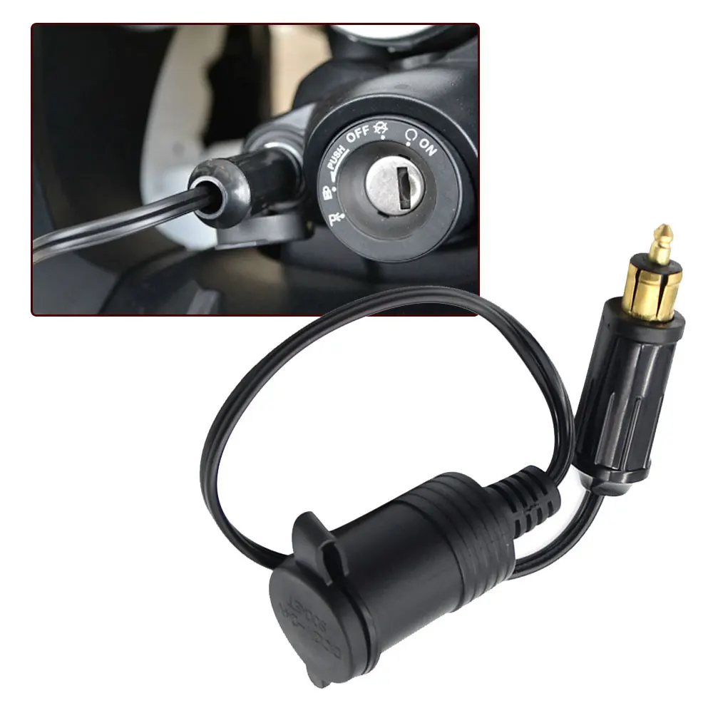 EU Plug Cigarette Lighter Charger Socket Outlet Convert To Car Adapter Power Lead Cable for BMW DIN Hella Motorcycle